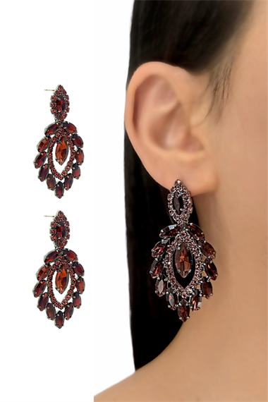 Premium Abiye Damla Taş Küpe