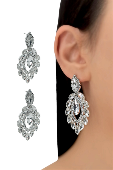 Premium Abiye Damla Taş Küpe