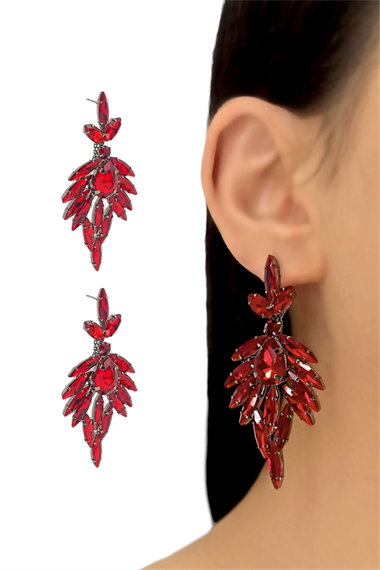 Premium Abiye İnce Damla Taş Küpe