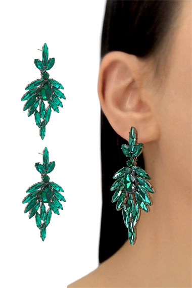 Premium Abiye İnce Damla Taş Küpe