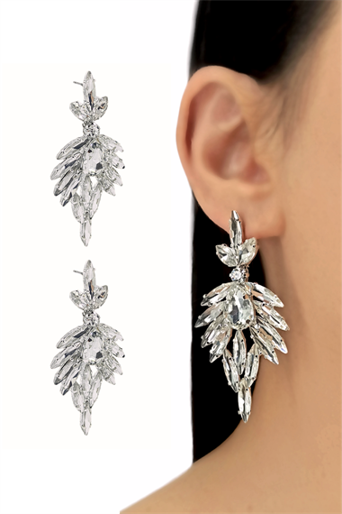 Premium Abiye İnce Damla Taş Küpe