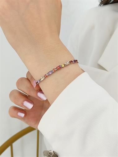 Premium Asansörlü İnce Baget Taşlı Bileklik