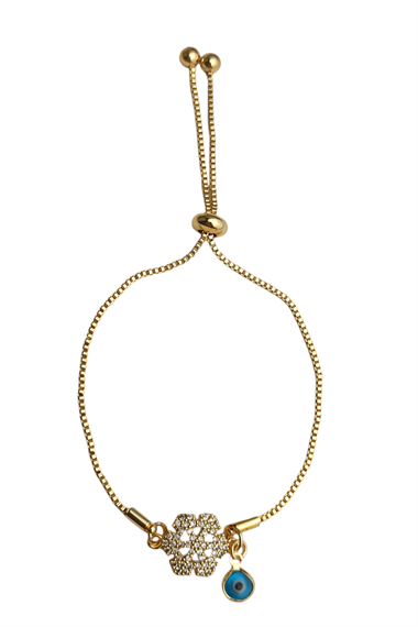 Premium Asansörlü Nazar Boncuklu Kar Tanesi Bileklik