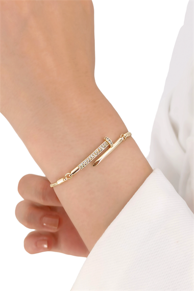 Premium Asansörlü Taşlı Çivi Bileklik