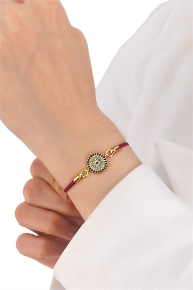 Premium Asansörlü Taşlı Nazar Boncuk İp Bileklik