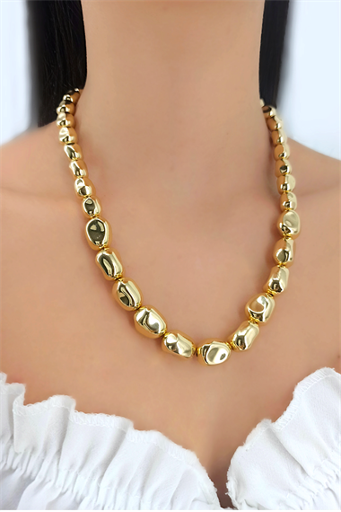Premium Asimetrik Oval Top Kolye