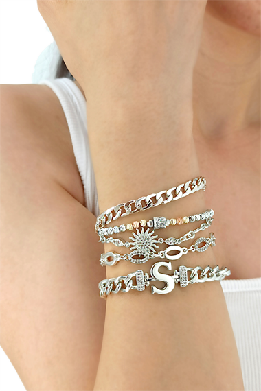 Premium Ayarlanabilir 5li Harf Bileklik Kombin (Harf Seçilebilir)