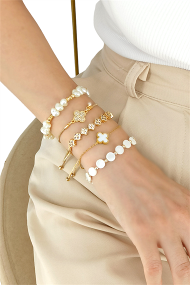 Premium Ayarlanabilir 5li İnci Bileklik Kombin 