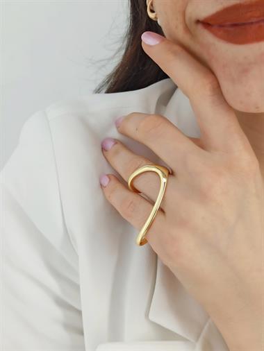 Premium Ayarlanabilir Geometrik Plaka Yüzük 