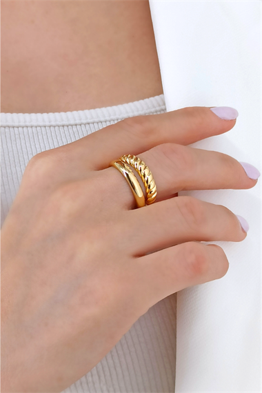 Premium Ayarlanabilir İki Sıra Burgu Yüzük