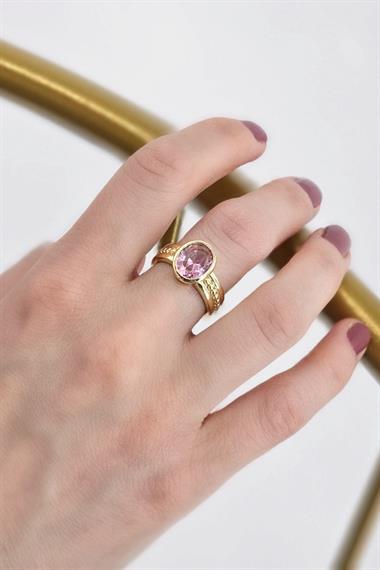 Premium Ayarlanabilir Oval Taşlı Topcuk Yüzük 1458