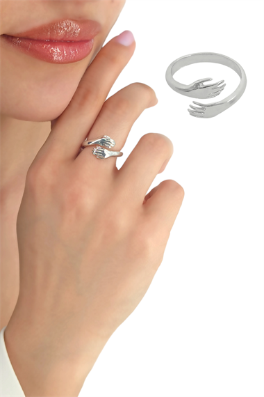 Premium Ayarlanabilir Sarılan Eller Yüzük