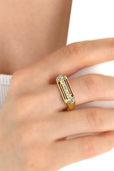 Premium Ayarlanabilir Serenay Yüzük Taşlı Oval Yüzük