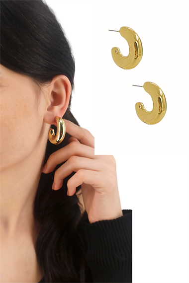 Premium Bombeli Ay Halka Küpe 