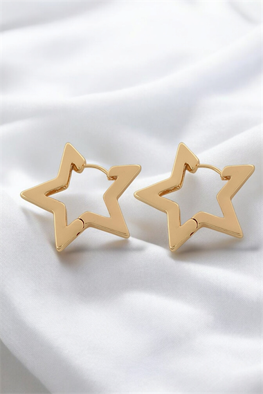 Premium Bombeli Yıldız Küpe