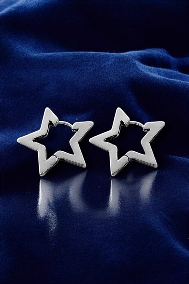 Premium Bombeli Yıldız Küpe