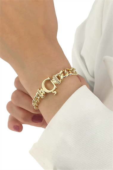 Premium Ç Harf Bileklik Zirkon Taş