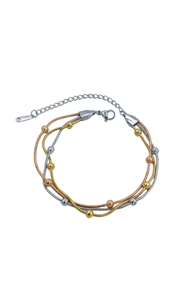 Premium Çelik 3 Zincirli Topcuk Bileklik