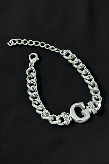 Premium G Harf Bileklik Zirkon Taş