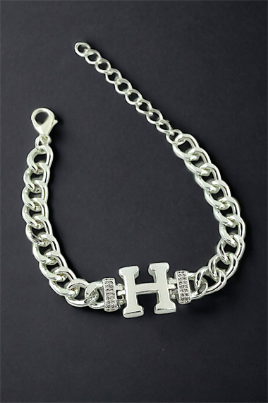 Premium H Harf Bileklik Zirkon Taş