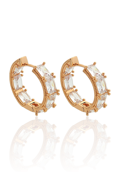 Premium Baget Taş Halka Küpe