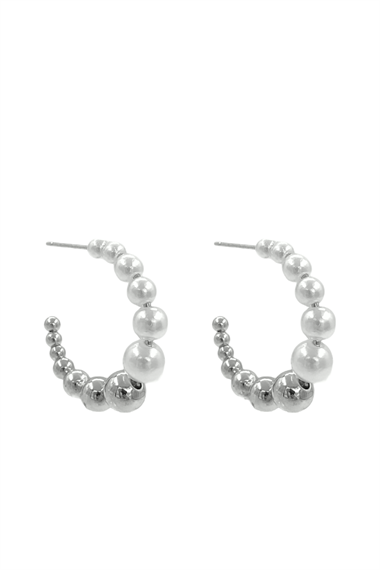 Premium İncili Halka Küpe