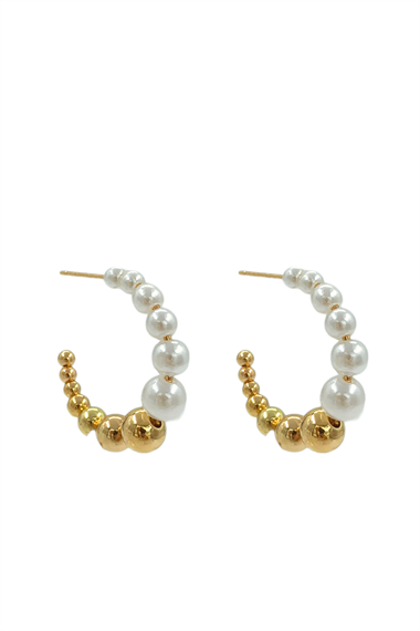 Premium İncili Halka Küpe