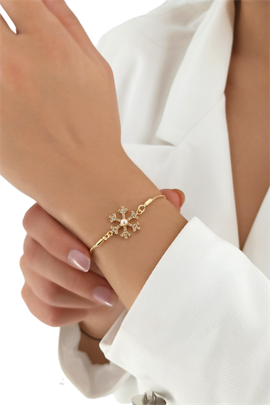 Premium İncili Taşlı Kartanesi Bileklik