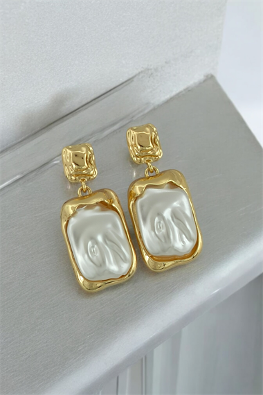 Premium Kabartma İnci Küpe