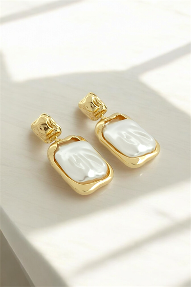 Premium Kabartma İnci Küpe