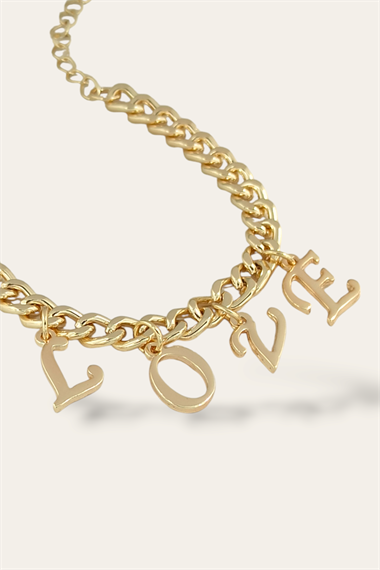 Premium LOVE Bileklik Geçmeli Zincir Bileklik