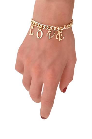 Premium LOVE Bileklik Geçmeli Zincir Bileklik