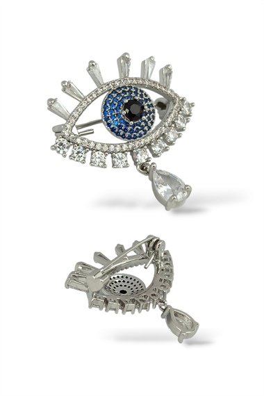 Premium Zirkon Damla Taş Göz Broş