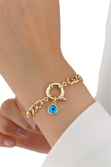 Premium Nazar BoncukluKilit Figür Bileklik