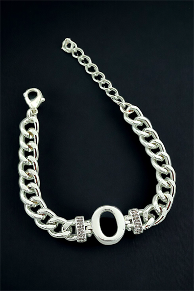 Premium O Harf Bileklik Zirkon Taş