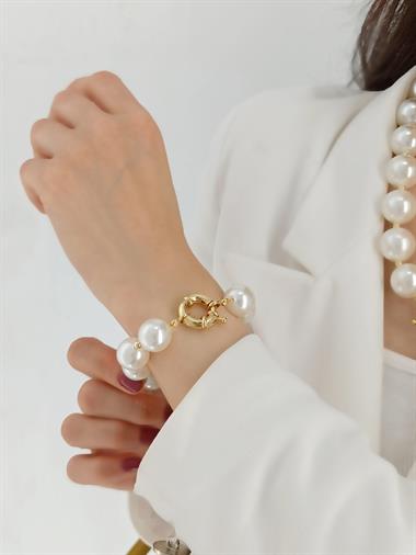 Premium Önden Kilit Büyük İncili Bileklik