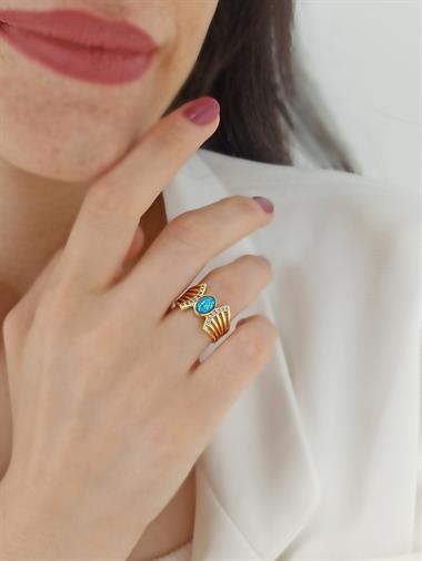 Premium Opal Taş Yüzük 