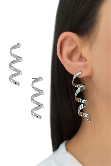 Premium Plaka Kıvrımlı Küpe