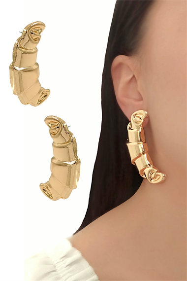 Premium Plaka Kruvasan Küpe