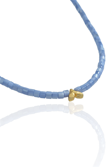 Premium Plaka Küp Boncuk Kolye