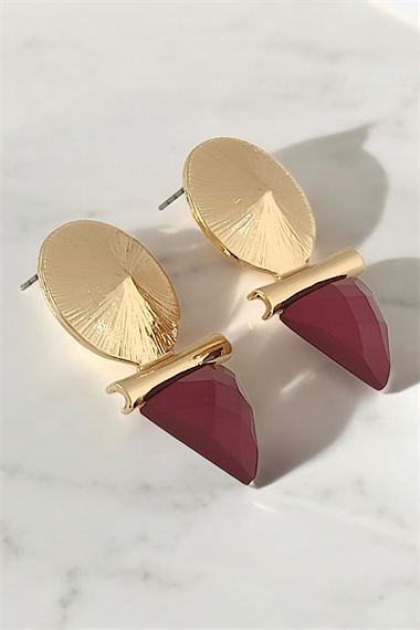 Premium Plaka Üçgen Tasarım Küpe