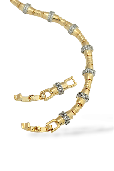 Premium Renk Atmaz İki Renk Altın Kaplama Bileklik