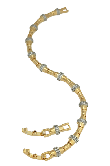 Premium Renk Atmaz İki Renk Altın Kaplama Bileklik