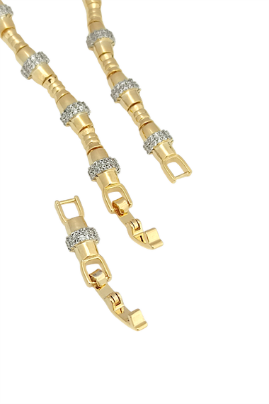 Premium Renk Atmaz İki Renk Altın Kaplama Bileklik