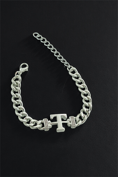 Premium T Harf Bileklik Zirkon Taş