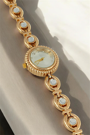 Premium Taşlı Kordon Lazer Kesim Kadran Saat