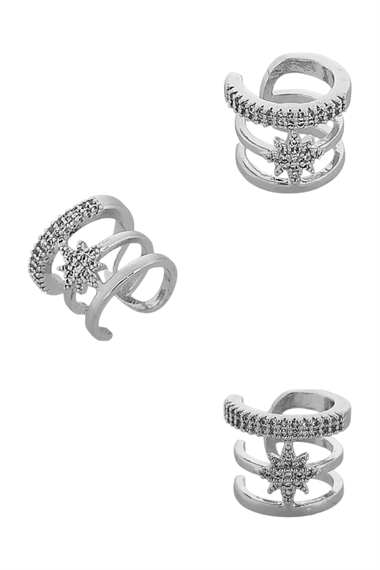 Premium Taşlı Kuzey Yıldız Kıkırdak Küpe