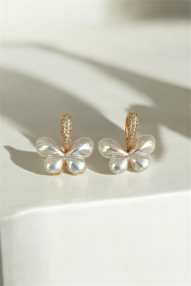 Premium Taşlı Mineli Kelebek Küpe 35580