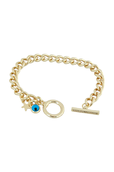 Premium Taşlı Nazar Boncuk Önden Kilit Bileklik