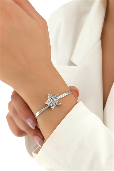 Premium Taşlı Yıldız İp Bileklik